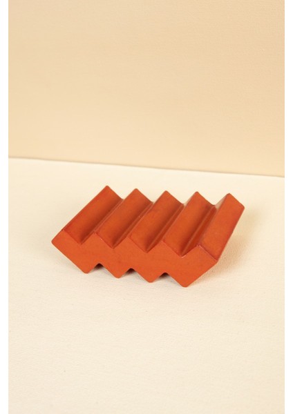 Elite Dekoratif Terracotta Renk Zikzag Sabunluk,sabunluk Altı Beton 1 Adet fırsatları