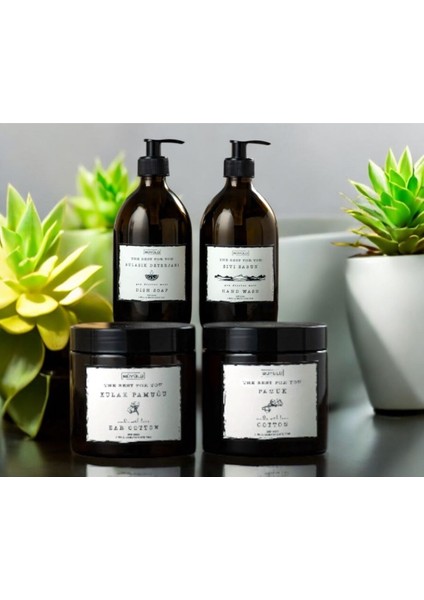 Elite 4 Lü Set 2 Adet Amber Cam 300 ml Sabunluk & Deterjanlık 2 Adet Pls Pamukluk 1 Adet modelleri