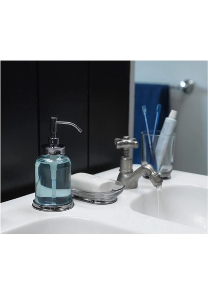 Elite Balungen Sıvı Sabunluk - Şeffaf Cam - 300 ml - Krom Kaplama Başlık 1 Adet