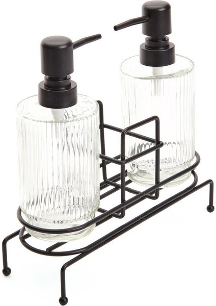 Elite Mien Metal Standlı Sıvı Sabunluk - Siyah / Şeffaf - 22 cm 1 Adet fiyatları