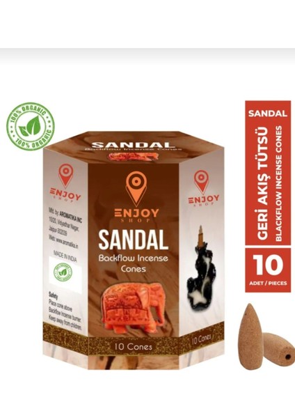 Elite Sandalwood Sandalo Geri Akışlı Tütsü Konikleri 10 Adet Backflow 10 Pieces 1 Adet
