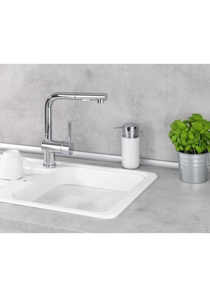 Elite Sabunluk Silo Beyaz - Sıvı Sabunluk, Bulaşık Deterjanı Dispenseri Kapasite: 0,25 L, Seramik 1 Adet