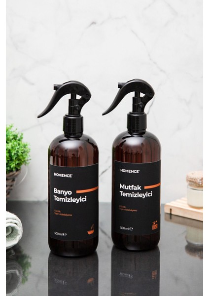 Elite Banyo Temizleyici Mutfak Temizleyici Etiketli Plastik Şişe Seti 2'li Amber Sabunluk 500 ml 1 Adet fırsatları