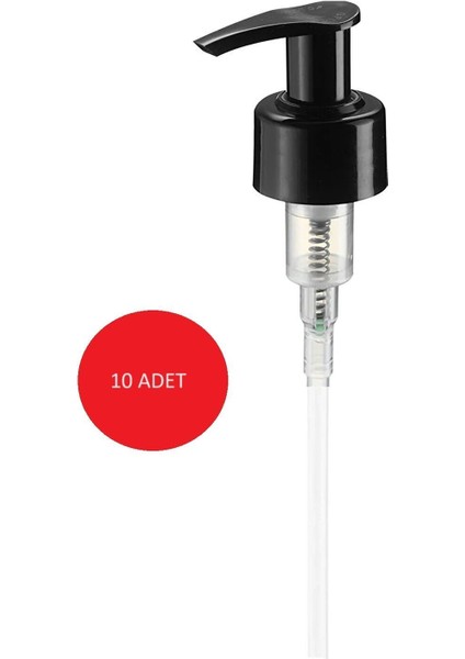 Elite Yedek Sıvı Sabunluk Pompası Siyah Başlık Şeffaf Boru Ergonomik Kilitli (10 Adet) 1 Adet