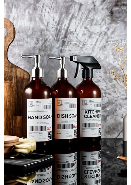 Elite 500ML Amber Cam 911 Post Serisi Sabunluk Seti 1 Adet