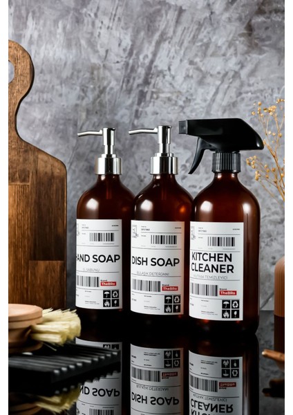Elite 500ML Amber Cam 911 Post Serisi Sabunluk Seti 1 Adet