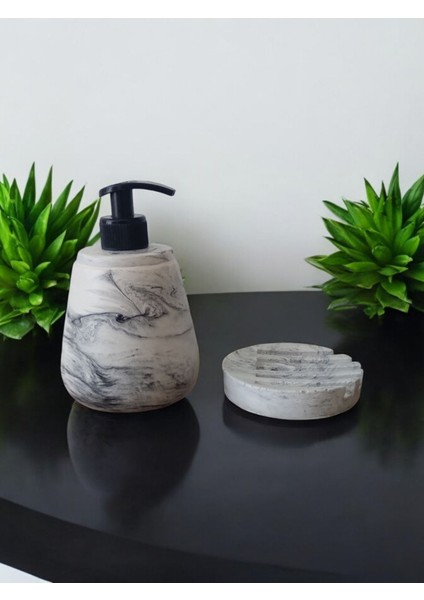 Elite Marble Gri Sıvı ve Katı Sabunluk Seti 1 Adet fırsatları