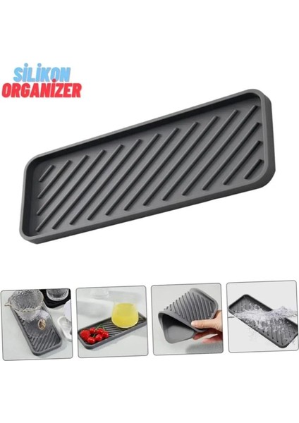 Elite Esnek Silikon Yağdanlık Altlığı Hijyenik Çok Amaçlı Organizer Sabunluk Altlığı 23X10 cm 1 Adet indirimleri