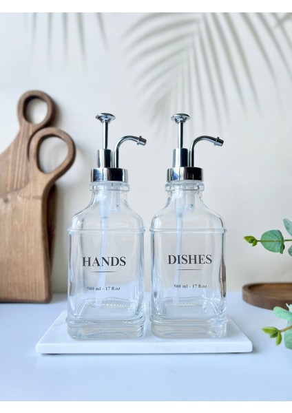 Elite Mermer Altlıklı Sabunluk & Detetrjanlık Seti | Dishes, Hands, Soap, Lotion Etiketiyle 1 Adet