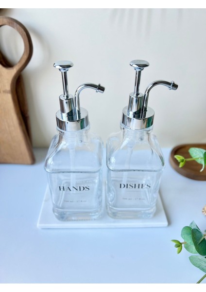 Elite Mermer Altlıklı Sabunluk & Detetrjanlık Seti | Dishes, Hands, Soap, Lotion Etiketiyle 1 Adet modelleri