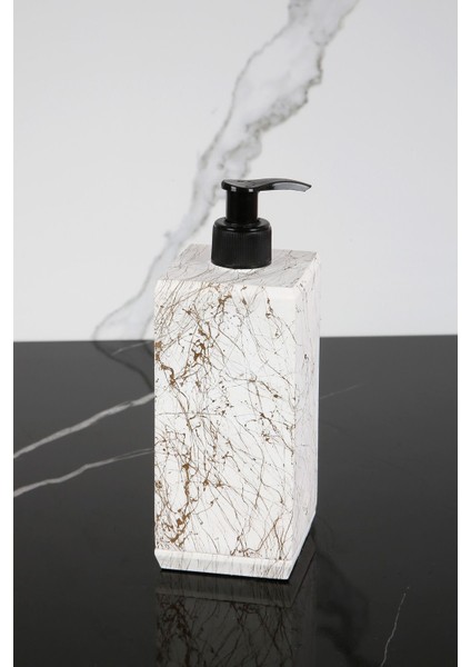 Elite Mermer Desenli El Yapımı Beton Sıvı Sabunluk Banyo Wc Mutfak Sabunluğu 1 Adet