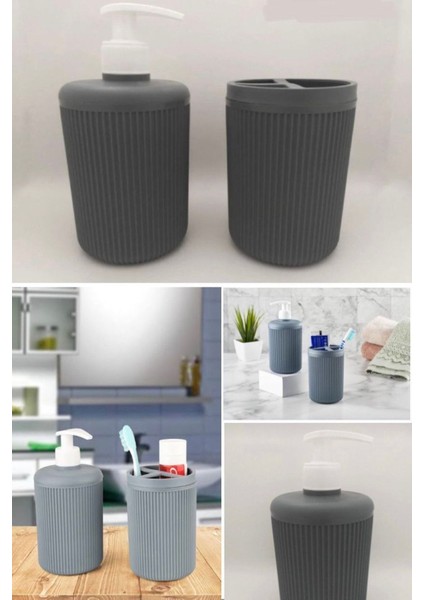 Elite Gri Mutfak ve Banyo Sabunluğu Büyük Boy Pro Plastik Şık Gri Mat Sabunluk Banyo Aksesuarı Kaliteli 1 Adet fırsatları