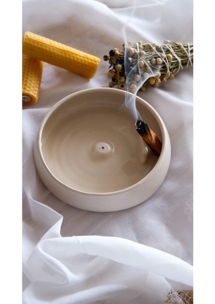 Elite Koza El Yapımı Seramik Tütsülük ve 40GR Palo Santo Ağaç Tütsü 1 Adet