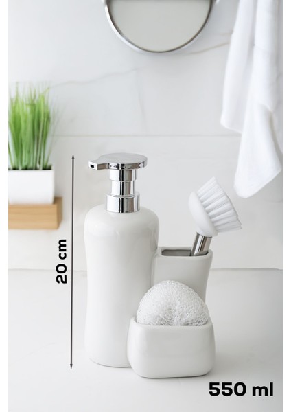 Elite Lotıon Dıspenser Wıth Sponge & Brush Fırçalı Sıvı Sabunluk 1 Adet