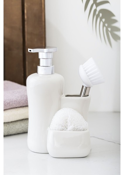Elite Lotıon Dıspenser Wıth Sponge & Brush Fırçalı Sıvı Sabunluk 1 Adet