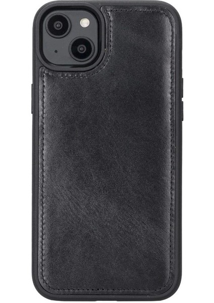 Apple iPhone 14 Plus Uyumlu Deri Cüzdanlı Kılıf Mwwn Rst1 Siyah