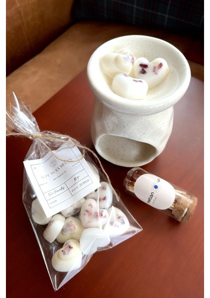 Elite Vanilya Kokulu Kalpli Buhurdanlık Koku Tabletleri & Buhurdanlık Set %100 Soya Wax (10 Adet) 1 Adet fırsatları