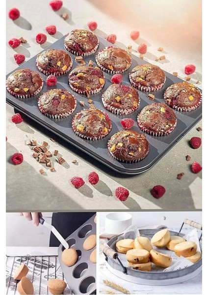 12'li Yanmaz Yapışmaz Muffin Kek Kalıbı
