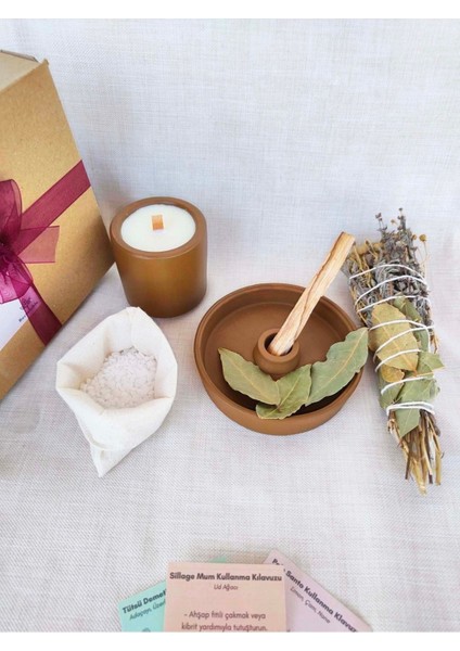 Elite Arınma Tütsülük Set Vegan Ud Ağacı Kokulu Soya Mumu Palo Santo Adaçayı Lavanta Meditasyon Tütsü Seti 1 Adet fiyatları