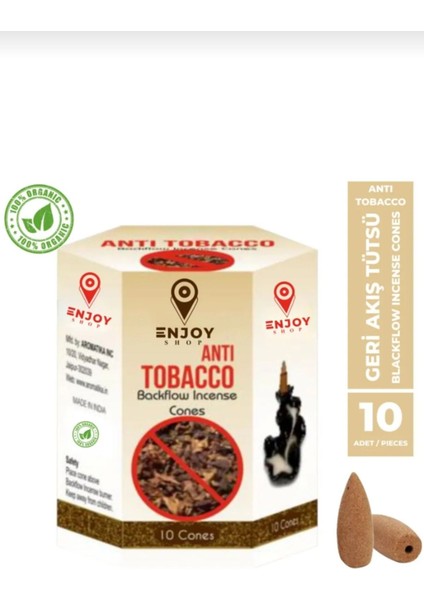 Elite Anti Tabacco Sigara Kokusu Yok Edici Geriakışlı Tütsü Konikleri 10 Adet Backflow 10 Pieces 1 Adet
