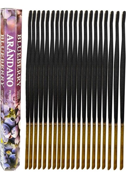 Elite Blueberry ( Yaban Mersini ) Kokulu Çubuk Tütsü 1 Paket Içi 20 Adet Bambu Çubuk Tütsü 1 Adet