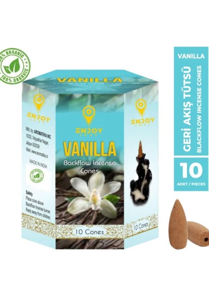 Elite Vanilya / Vanilla Kokulu Geri Akış Tütsü Konikleri Backflow Cones 10 Adet / 10 Pieces 1 Adet