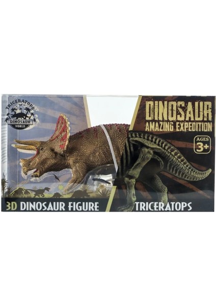 Sert Plastik Dinozor Figürü Triceratops