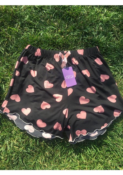 Kadın Kalpli Şort Pijama Altı
