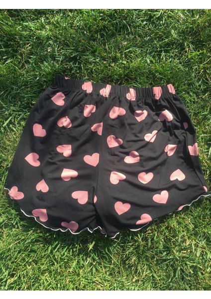 Kadın Kalpli Şort Pijama Altı