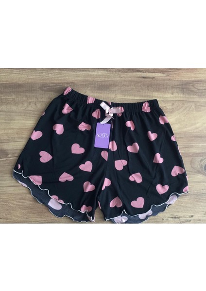 Kadın Kalpli Şort Pijama Altı