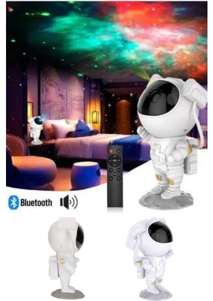 Projeksiyon Astronot Lamba Speaker Sevimli Astronot Bluetooth Hoparlör
