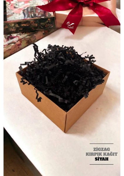 Elite Kırpık Kırpıntı Kağıt Z Zigzag Pelur Kırpıntı Kağıt 100 gr Siyah Renk Süs Dolgu Malzemesi Paper -T5 1 Adet