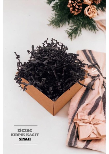 Elite Kırpık Kırpıntı Kağıt Z Zigzag Pelur Kırpıntı Kağıt 100 gr Siyah Renk Süs Dolgu Malzemesi Paper -T5 1 Adet