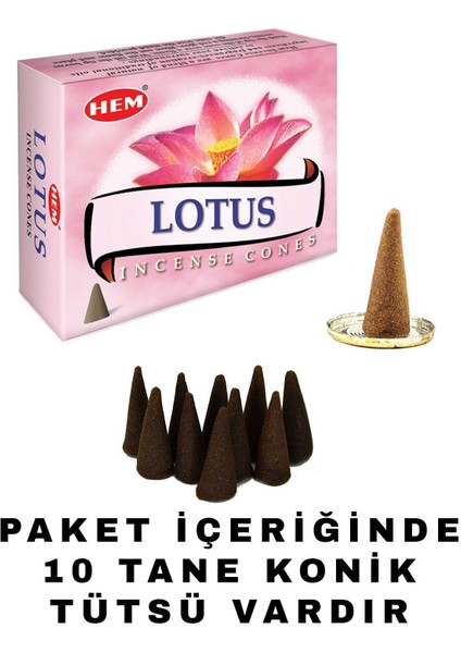 Elite Hem Lotus Ağacı Kokulu Tütsü Koni Konik Tütsü 10 Tane 1 Adet