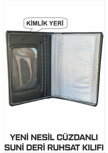 Yeni Nesil Cüzdanlı Ruhsat Kılıfı (Kimlik, Kredi Kartlı Deri) Siyah 1. Sınıf Kalite 1 Adet fiyatları
