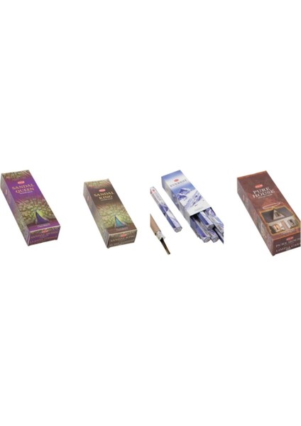 Elite Hem Sandal Queen,sandal King, Everest ve Pure House Ekonomik 4 Paket Tütsü 1 Adet