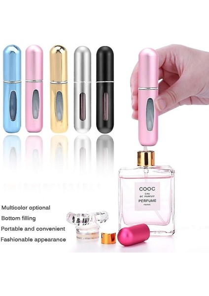 Elite Parfüm Şişesinden Çanta Içi Mini Doldurulabilir Seyahat Cep Yedek Parfüm Şişesi 5 ml Parlak. .. 1 Adet