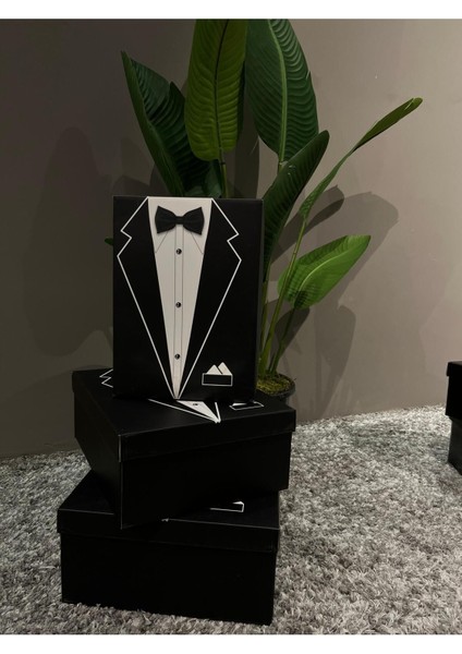Elite 3 Lü Damat Kutusu Büyük Boy Bohça Kutusu 3 Adet Büyük Kutu Çeyiz Damat Bohça Kutusu 38X32X15CM 1 Adet