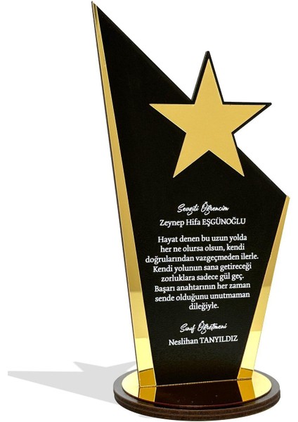 Elite Kişiye Özel Plaket - Ahşap Plaket - Mezuniyet Hatırası - Okul Plaketi - 23CM x 12CM 1 Adet