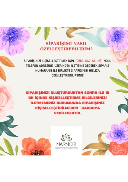 Elite Marmori Papatya Kişiye Özel Hediye Seti 1 Adet
