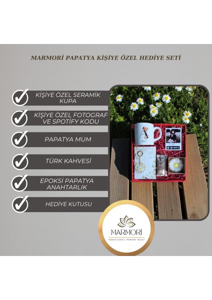 Elite Marmori Papatya Kişiye Özel Hediye Seti 1 Adet