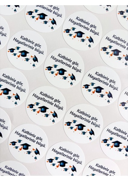 Elite Mezuniyet Hatırası 48 Adet 3, 5 cm Sticker, Yapışkanlı Etiket Mezuniyet Hediyeliği, Tatil Hediyeliği 1 Adet