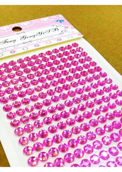 Şekeri Elite Kristal Taş Pembe Sticker Yapışkanlı 260 Adet 1 Adet modelleri