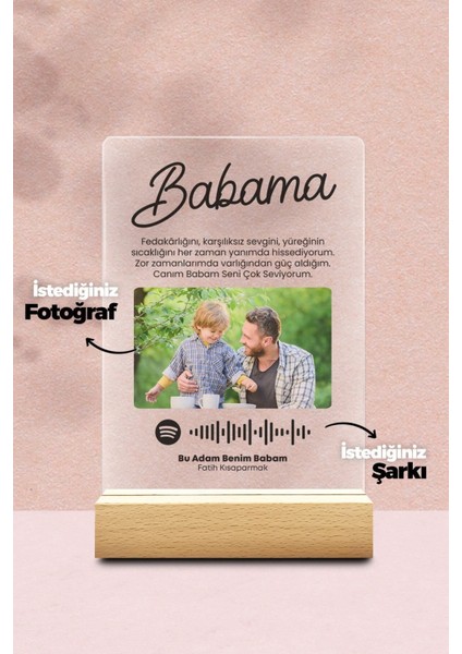 Elite Babalar Günü Kişiye Özel Hediye Fotoğraflı Baskılı Spotify Barkodlu Plak 1 Adet fiyatları