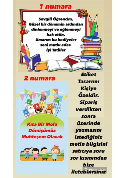 Elite Karne Hediyesi Okuma Bayramı Hediyesi 3 Adet Ara Tatil, Sömestr Tatili Hediyesi Toplu Hediyelik 1 Adet