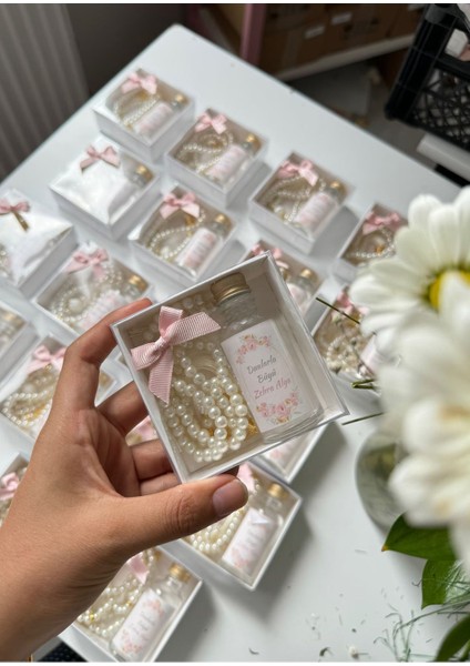 Elite 15 Adet Tesbih ve Kolonya Bebek,söz,nişan,nikah,kına,doğumgünü,mevlüt 1 Adet