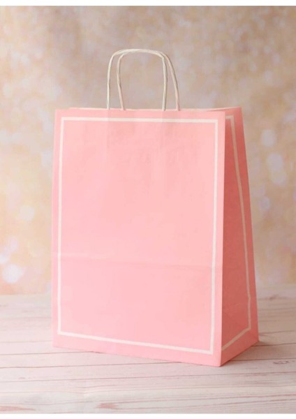 Elite Büküm Saplı Makaron Hediye Poşeti Kağıt Çanta 5'li 25X12X31 cm 1 Adet