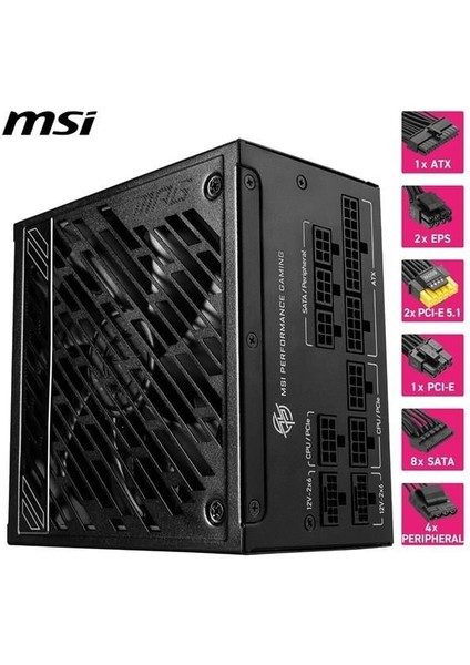 Msı 1000W 80+ Gold Mpg A1000GS Pcıe 5.1 Tam Modüler Power Supply
