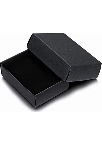 Elite Siyah Karton Mini Takı Kutusu Kolye & Küpe & Bileklik & Yüzük Kutusu Hazır Içi Süngerli 4X5X3 . 5 1 Adet