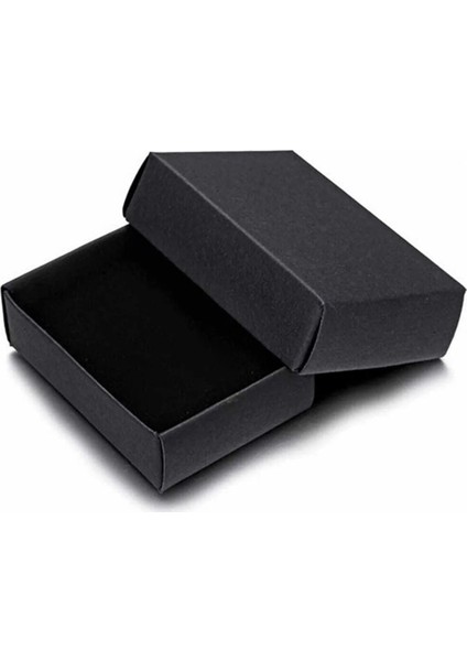 Elite Siyah Karton Mini Takı Kutusu Kolye & Küpe & Bileklik & Yüzük Kutusu Hazır Içi Süngerli 4X5X3 . 5 1 Adet